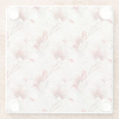 Mooie rode witte bloemen glazen onderzetter (Achterkant)