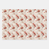 Mooie rode witte bloemen inpakpapier vel (Voorkant)