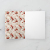 Mooie rode witte bloemen kaart (Binnen)