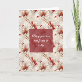 Mooie rode witte bloemen kaart