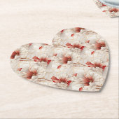 Mooie rode witte bloemen kartonnen onderzetters (Gekanteld)