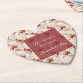 Mooie rode witte bloemen kartonnen onderzetters (Gekanteld)