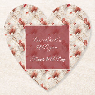 Mooie rode witte bloemen kartonnen onderzetters