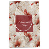 Mooie rode witte bloemen medium cadeauzakje (Voorkant)