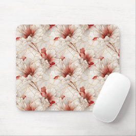 Mooie rode witte bloemen muismat