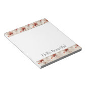 Mooie rode witte bloemen notitieblok (Schuin)