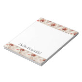 Mooie rode witte bloemen notitieblok (Linkerzijde)