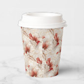 Mooie rode witte bloemen papieren bekers (Rechts)