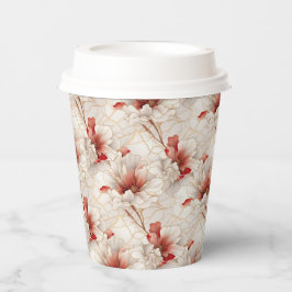 Mooie rode witte bloemen papieren bekers