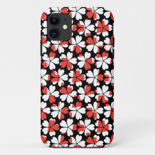 Mooie rode witte bloemen patronen iPhone 11 hoesje