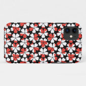 Mooie rode witte bloemen patronen Case-Mate iPhone case (Achterkant (horizontaal))