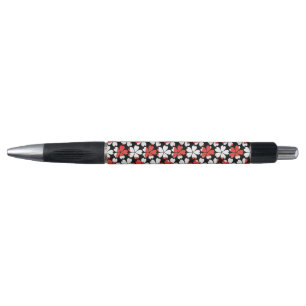 Mooie rode witte bloemen patronen pen