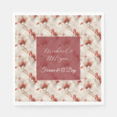 Mooie rode witte bloemen servet (Voorkant)