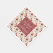 Mooie rode witte bloemen servet (Hoek)