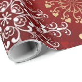 Mooie rode, witte en gouden kerst cadeaupapier (Rol Hoek)