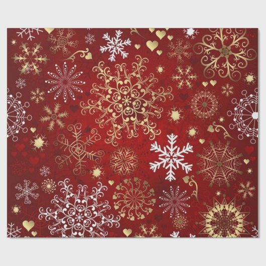 Mooie rode, witte en gouden kerst cadeaupapier (Vlak)