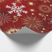 Mooie rode, witte en gouden kerst cadeaupapier (Hoek)