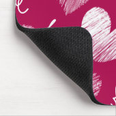 Mooie Rode Witte Gekrabbelde Harten met Liefdessch Muismat (Hoek)