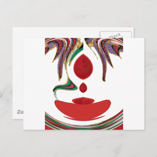 Mooie rode, witte, Paarse en groene textuur kleur Briefkaart (Voorkant / Achterkant)