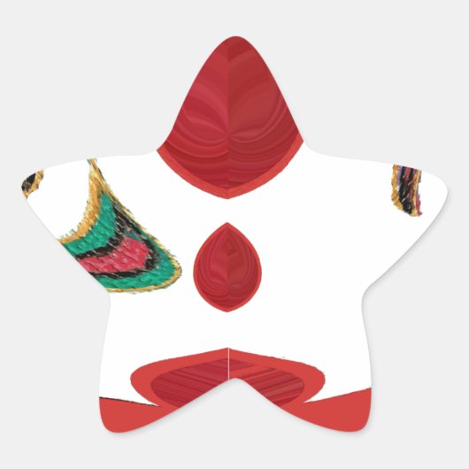 Mooie rode, witte, Paarse, groene textuur kleuren Ster Sticker (Voorkant)