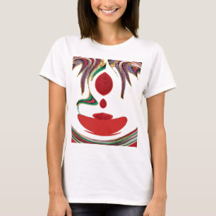 Mooie rode, witte, Paarse, groene textuur kleuren T-shirt
