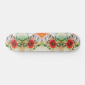 Mooie rode witte papavers, skateboard schilderen (Horizontaal)