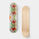 Mooie rode witte papavers, skateboard schilderen (Voorkant)