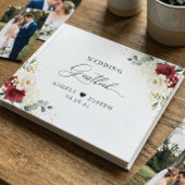 Mooie rode witte roos bloemenbruiloft gastenboek