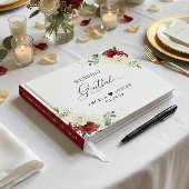 Mooie rode witte roos bloemenbruiloft gastenboek