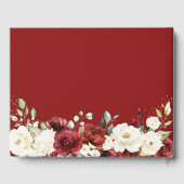 Mooie rode witte roos bloemenbruiloft gastenboek (Achterkant)