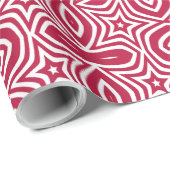 Mooie rode & witte ster kleurrijke vector ontwerp cadeaupapier (Rol Hoek)