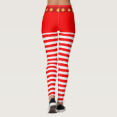 Mooie rode witte strepen leggings (Achterkant)