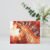 Mooie rode zebra briefkaart (Staand voorkant)