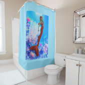 Mooie rode zeemeermin douchegordijn (In situ)