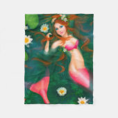 Mooie rode zeemeermin in het meer fleece deken (Voorkant)