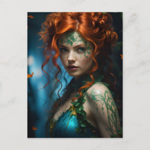 Mooie Rodeharige Godin en Klimop Briefkaart