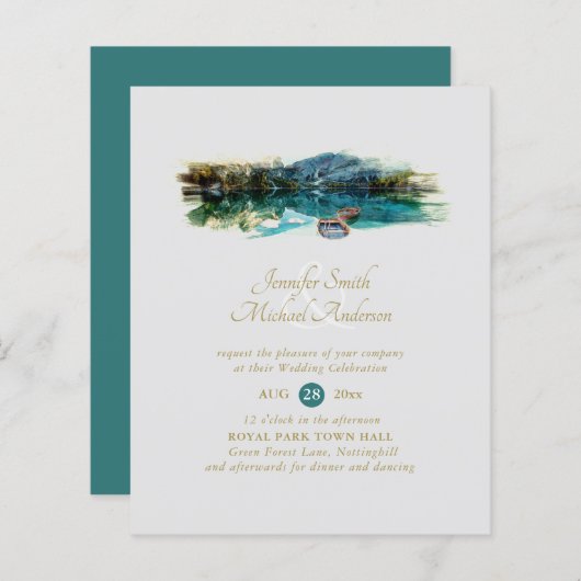 Mooie Roeiende Meren Natuurlijke Bruiloft (Voorkant / Achterkant)