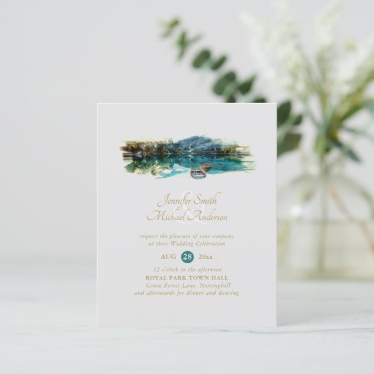 Mooie Roeiende Meren Natuurlijke Bruiloft (Staand voorkant)