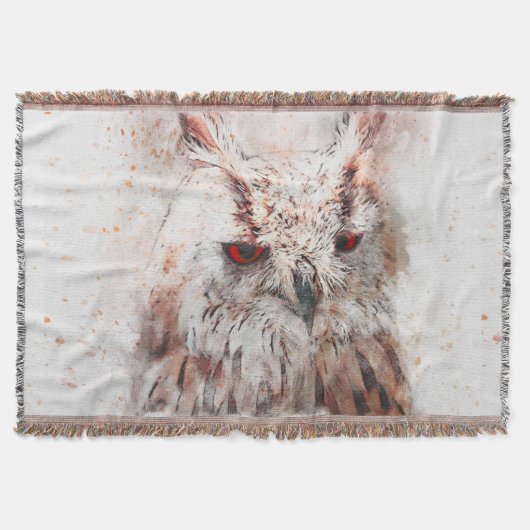 Mooie roest accent uil boodschappentas deken (Voorkant)