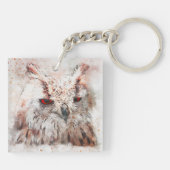 Mooie roest accent uil sleutelhanger (Achterkant)