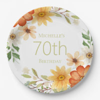 Mooie Roest Geel Witte Bloemen 70ste Verjaardag