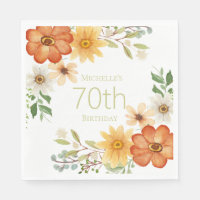 Mooie Roest Gele Witte Bloemen 70ste Verjaardag