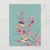 Mooie roestrijke  veer bloesem briefkaart (Voorkant)