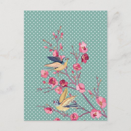 Mooie roestrijke  veer bloesem briefkaart (Voorkant)