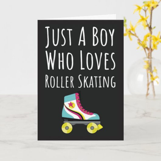 Mooie Roller Skate Kaarten Voor Baby Jongens Schaa (Gele Bloem)