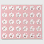 Mooie Rolschaatsen Pink Girl's verjaardagsfeestje Cadeaupapier (Vlak)