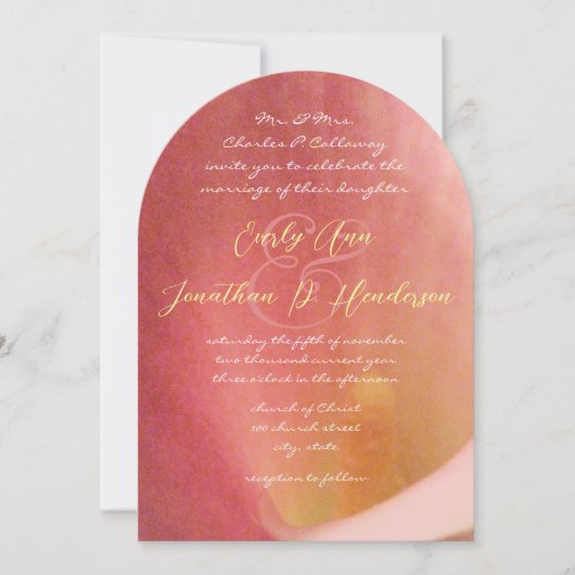 Mooie Romantic Cala Lily Wedding Invitation Kaart (Voorkant)