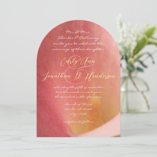 Mooie Romantic Cala Lily Wedding Invitation Kaart (Staand voorkant)