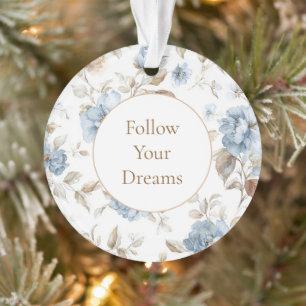 Mooie Romantische Blauwe Bloemen Ornament
