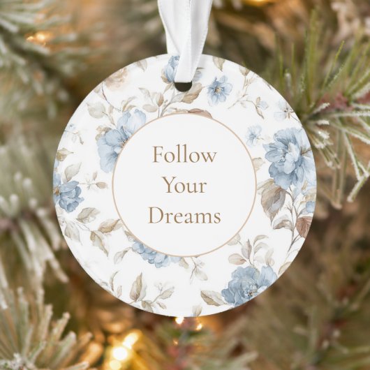 Mooie Romantische Blauwe Bloemen Ornament (Boom)